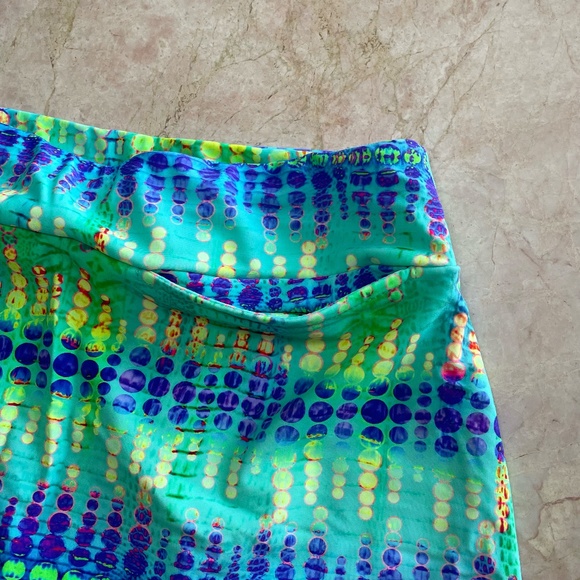 Tzu Tzu Colorful Rainbow Print Athletic Tennis Skirt - Picture 6 of 6